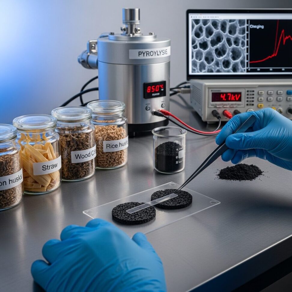 Plant Waste Transforms Into High-Voltage Rapid-Charging Energy Storage