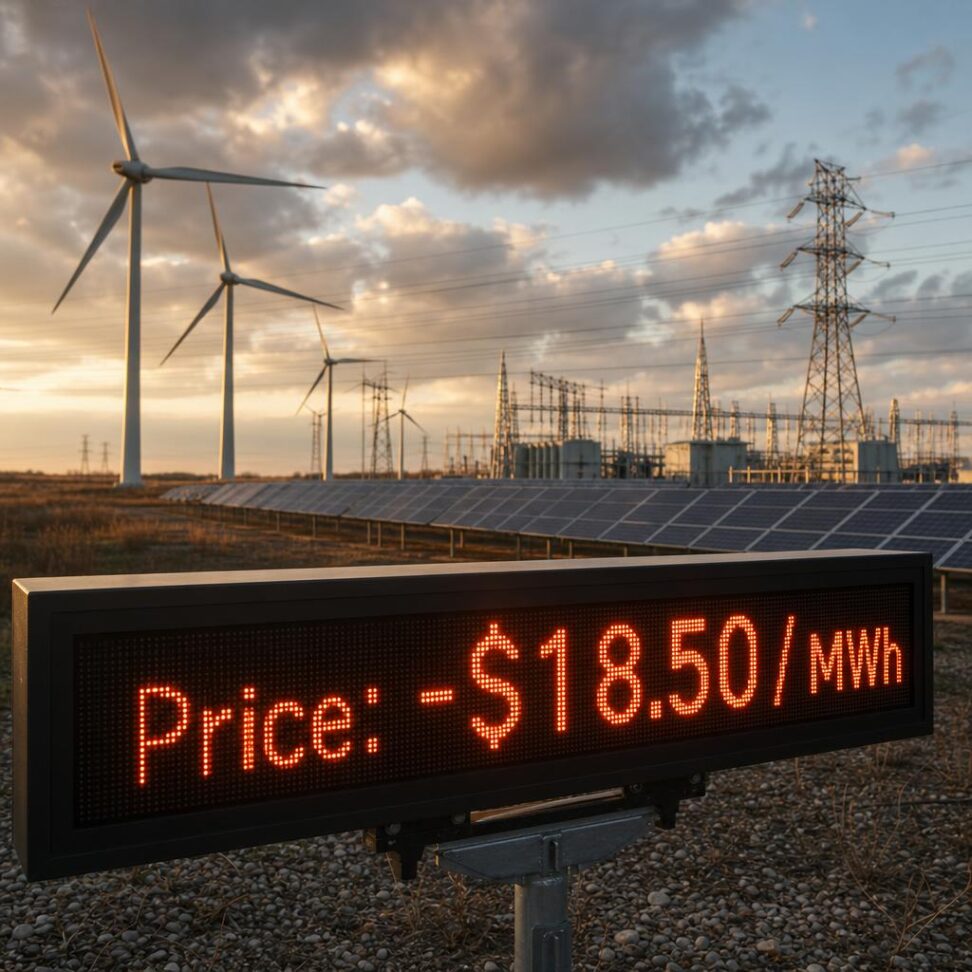 Negative European Electricity Prices Signal Solar Wind Energy Crisis