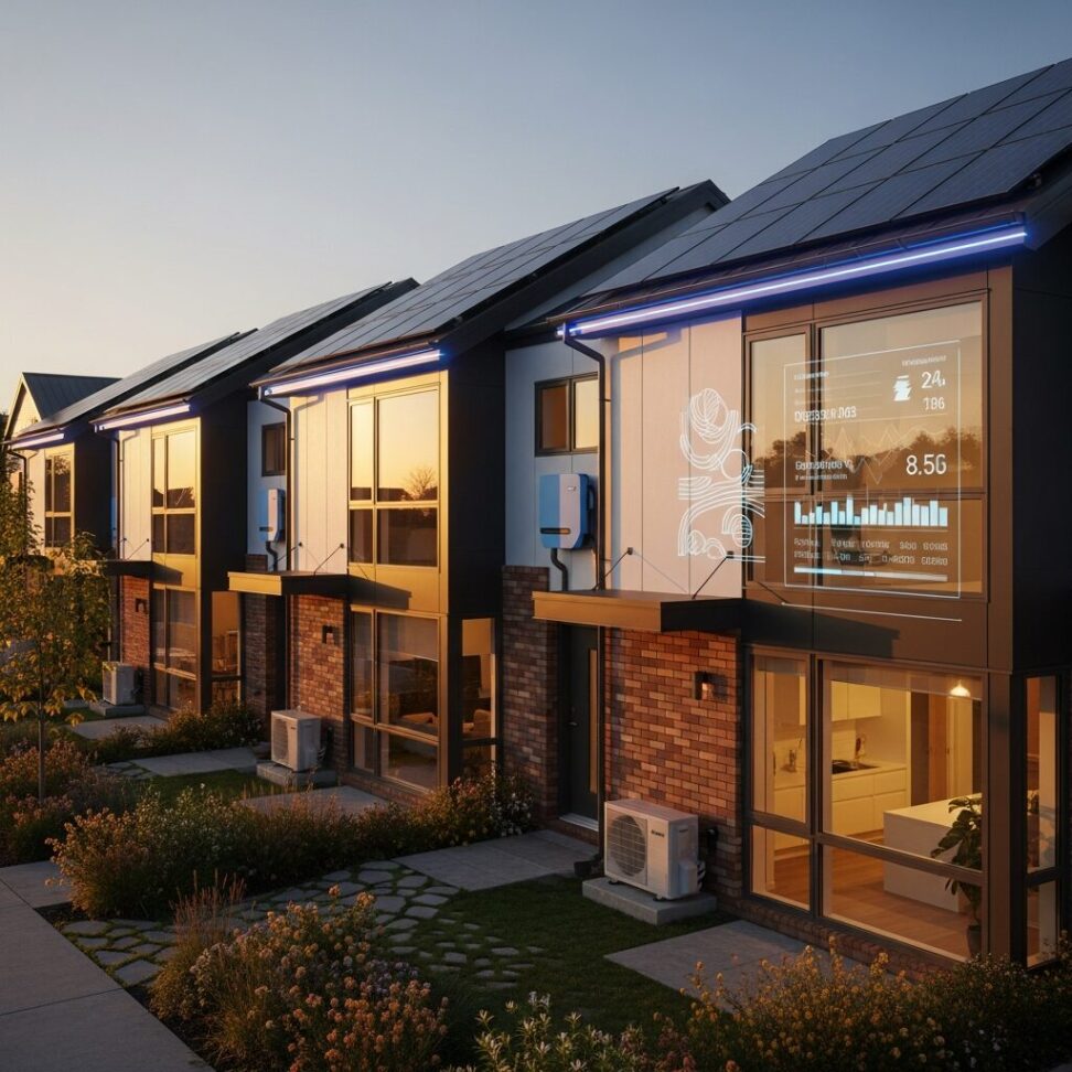 All-Electric Townhomes With Solar Power and Heat Pumps